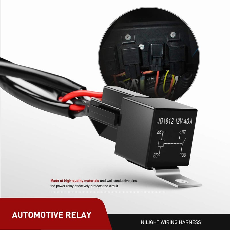 Nilight Nilight 16AWG Off-Road LED Light Bar Wiring Harness Kit 12V Relay On/Off Rocker Switch -2 Leads,2 Years Warranty  - Image 2
