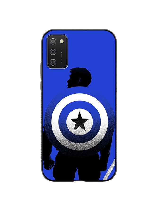 VR CREATIVE Protective Case Cover For Samsung Galaxy A03s Captain America Blue Design Multicolour - Image 1