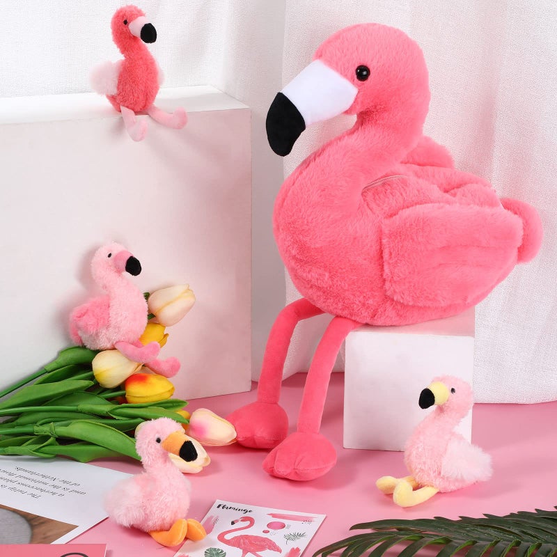 Skylety 18 Inches Flamingo Stuffed Animal with 4 Babies Plush Toys Inside Zippered Tummy Pink Mommy Flamingo Toy Stuffed Animals for Birthday Party Gifts Christmas Decoration - Image 5