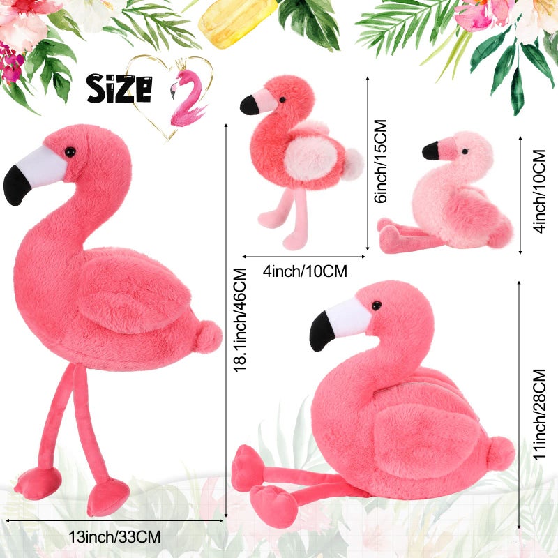 Skylety 18 Inches Flamingo Stuffed Animal with 4 Babies Plush Toys Inside Zippered Tummy Pink Mommy Flamingo Toy Stuffed Animals for Birthday Party Gifts Christmas Decoration - Image 2