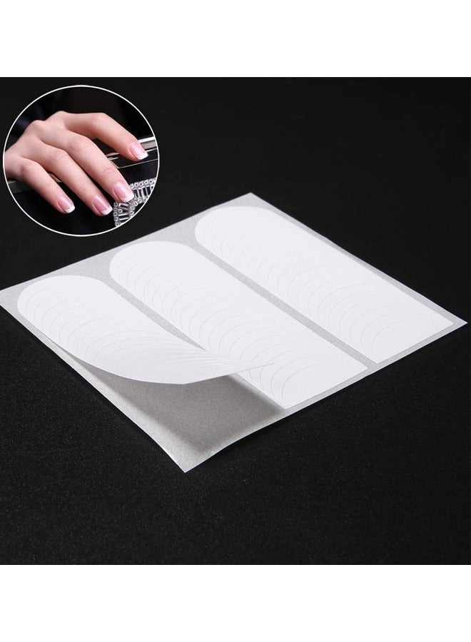 French Manicure Nail Art Stickers, Self-adhesive Nail Sticker Tips for Manicure Decoration DIY Tools (Moon Shape Design) White Half-Moon Shaped Manicure - Image 5