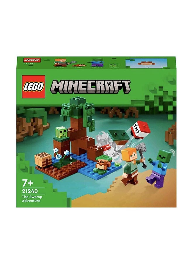 LEGO - Minecraft The Swamp Adventure 21240 Building Toy Set with Alex, a Zombie, a Slime and a Frog in the Game’s Popular Biome; Fun-Filled, Hands-on Adventures for Players and Any Kid Aged 7+ (65 Pieces) - Image 1
