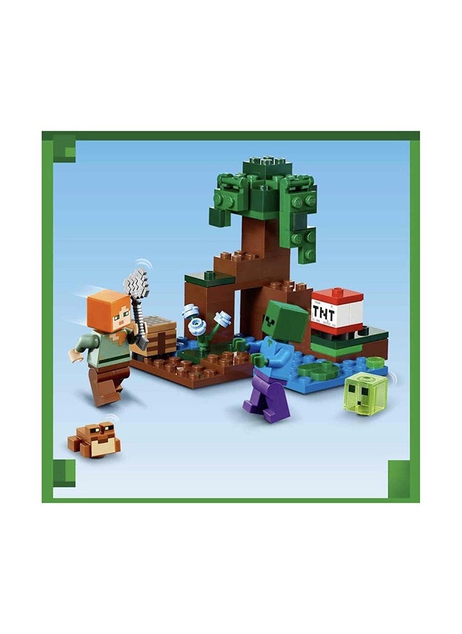 LEGO - Minecraft The Swamp Adventure 21240 Building Toy Set with Alex, a Zombie, a Slime and a Frog in the Game’s Popular Biome; Fun-Filled, Hands-on Adventures for Players and Any Kid Aged 7+ (65 Pieces) - Image 1