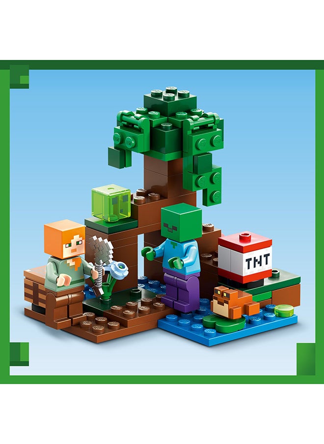 LEGO - Minecraft The Swamp Adventure 21240 Building Toy Set with Alex, a Zombie, a Slime and a Frog in the Game’s Popular Biome; Fun-Filled, Hands-on Adventures for Players and Any Kid Aged 7+ (65 Pieces) - Image 1