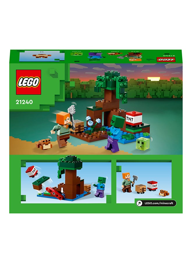 LEGO - Minecraft The Swamp Adventure 21240 Building Toy Set with Alex, a Zombie, a Slime and a Frog in the Game’s Popular Biome; Fun-Filled, Hands-on Adventures for Players and Any Kid Aged 7+ (65 Pieces) - Image 1