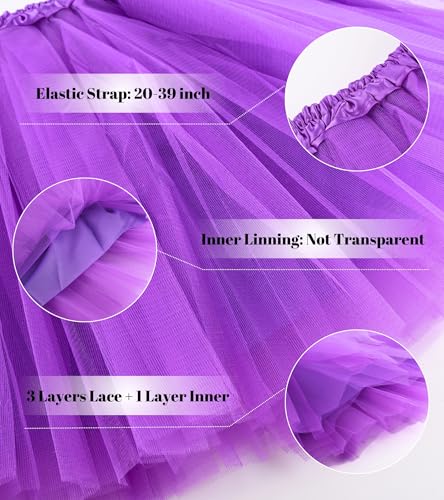 PIIDUOO Purple Halloween Costume Accessories for Women - Adult Halloween Costumes Party Cosplay Set with Goggles Glasses Beanie Gloves Suspenders Tutu - Image 5