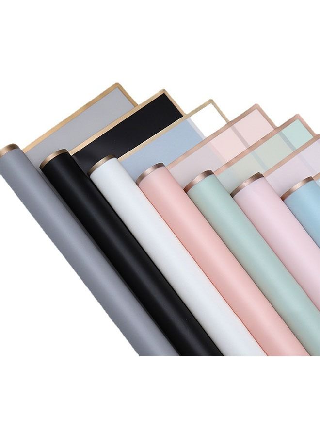 ZCM-HAPPY 40 Pieces Premium Gift and Bouquet Wrapping Paper Gold Edge Translucent Matte 58x58cm - Image 5