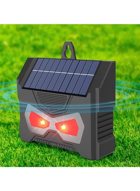 Ultrasonic Cat Repellent 360° Solar Outdoor Fox Repellent IP66 Waterproof Animal Insect Repellent for Garden with LED Flash Solar Powered/USB Charging, Fox Bird Squirrel Deterrent