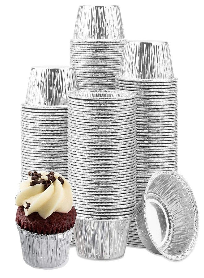 Qicfrk 150 Pack Aluminum Foil Ramekins 4 oz Disposable Foil Ramekins Foil Baking Cups for Tart, Souffle, Appetizer, Pudding, Creme Brulee - Image 1