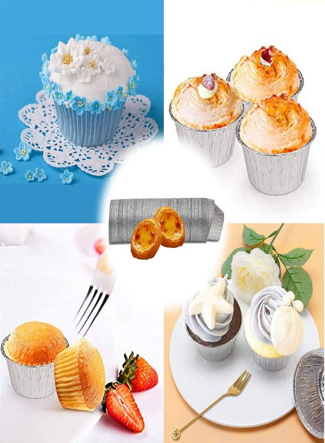 Qicfrk 150 Pack Aluminum Foil Ramekins 4 oz Disposable Foil Ramekins Foil Baking Cups for Tart, Souffle, Appetizer, Pudding, Creme Brulee - Image 3