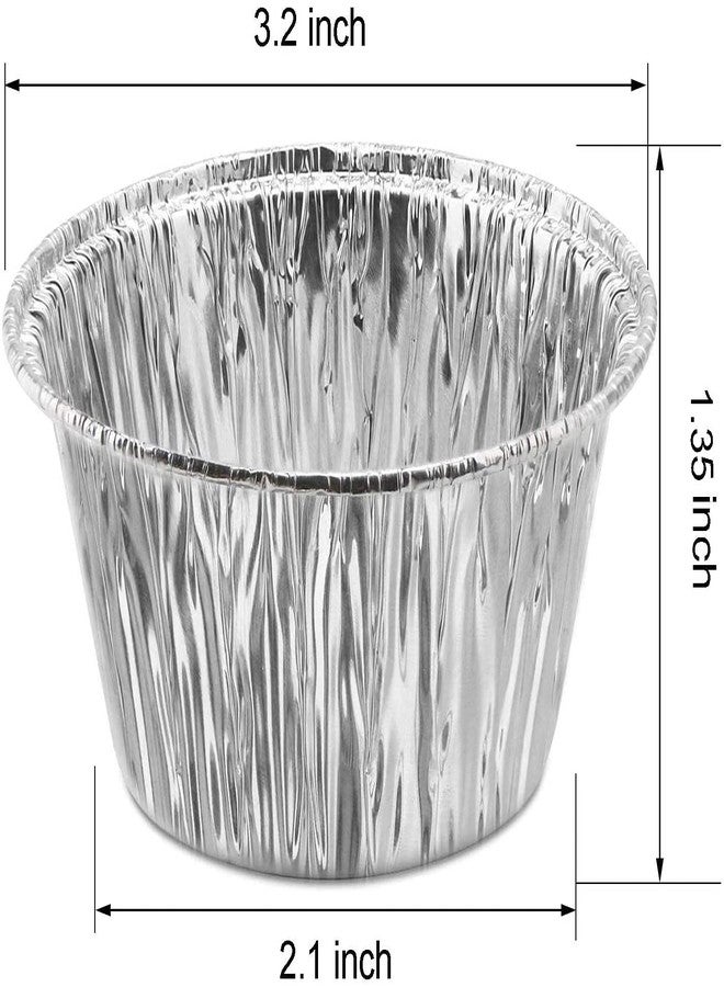 Qicfrk 150 Pack Aluminum Foil Ramekins 4 oz Disposable Foil Ramekins Foil Baking Cups for Tart, Souffle, Appetizer, Pudding, Creme Brulee - Image 2