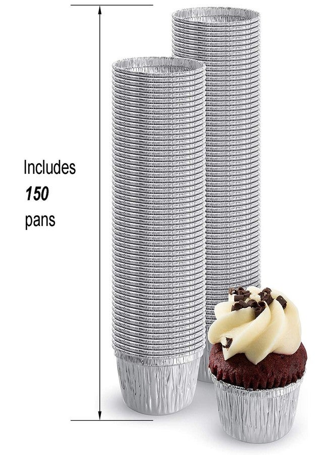 Qicfrk 150 Pack Aluminum Foil Ramekins 4 oz Disposable Foil Ramekins Foil Baking Cups for Tart, Souffle, Appetizer, Pudding, Creme Brulee - Image 4