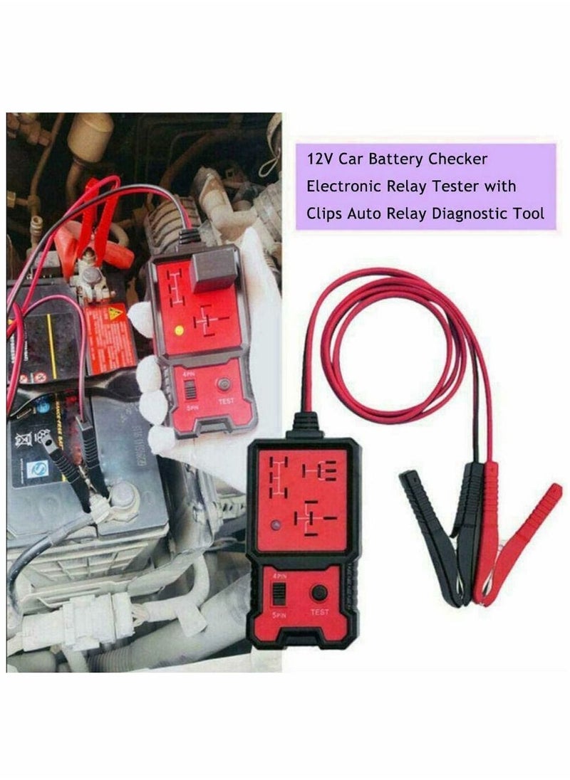 Generic - Automotive Relay Tester 12V Car Battery and Alternator Checker with Clips Electronic Analyzer Diagnostic Tool - Image 1