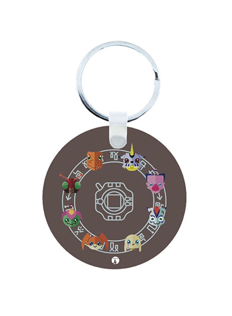 RKN Digimon Anime Wooden Keychain