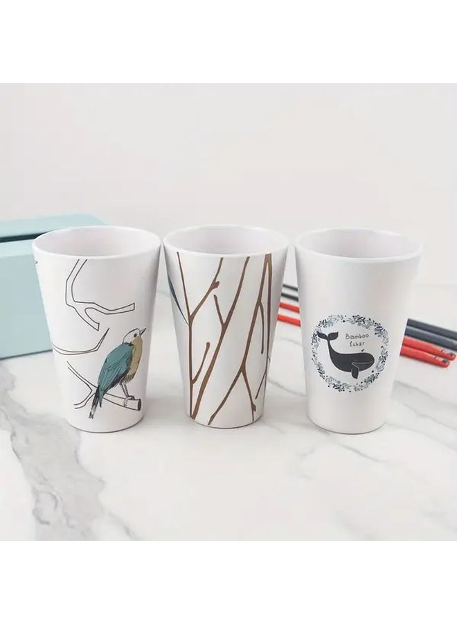 Nature Inspired Plastic Water Cup Anti Scald Durable Travel Home Random Pattern - Image 1
