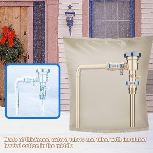 MY RUSTIC Backflow Preventer Insulation Cover,Pipe Insulation,Outdoor Pipe Covers for Winter Freeze Protection,Outdoor Faucet Covers for Winter Freeze Protection,Insulated Pipe Covers for Outside (30w*24h) - Image 3