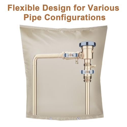MY RUSTIC Backflow Preventer Insulation Cover,Pipe Insulation,Outdoor Pipe Covers for Winter Freeze Protection,Outdoor Faucet Covers for Winter Freeze Protection,Insulated Pipe Covers for Outside (30w*24h) - Image 2