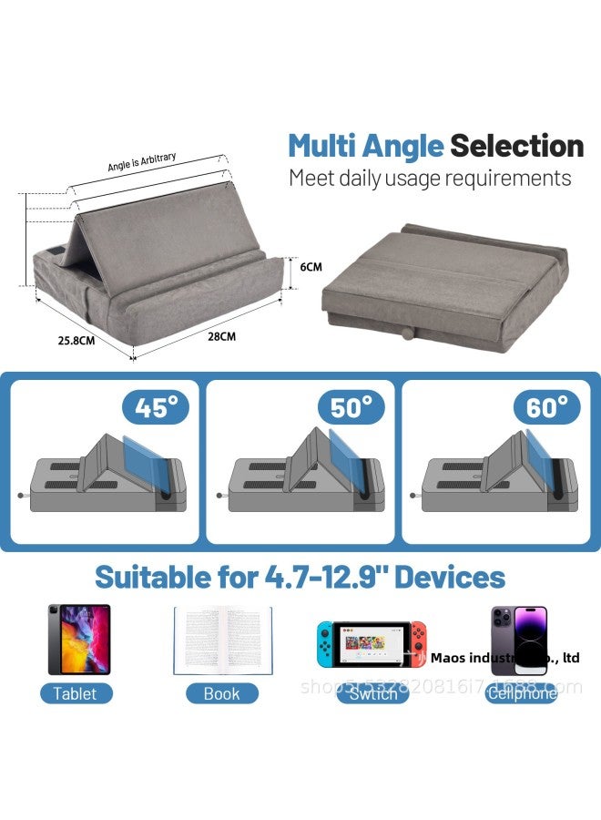 Tablet Reading Pillow Pillow Pad Notebook Triangle Support Stand Mobile Phone Reading Stand-Color:blue Blue-Applicable Dimensions:Product Size: 28*28*6cm - Image 3