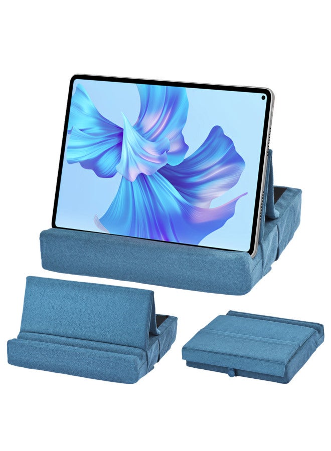 Tablet Reading Pillow Pillow Pad Notebook Triangle Support Stand Mobile Phone Reading Stand-Color:blue Blue-Applicable Dimensions:Product Size: 28*28*6cm - Image 1