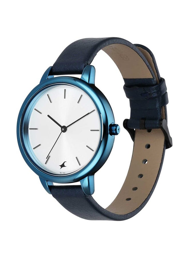 fastrack Glitch Silver Dial Blue Leather Strap Watch 6234Ql01 - Image 2