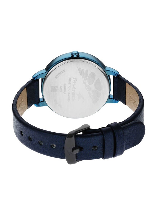fastrack Glitch Silver Dial Blue Leather Strap Watch 6234Ql01 - Image 4