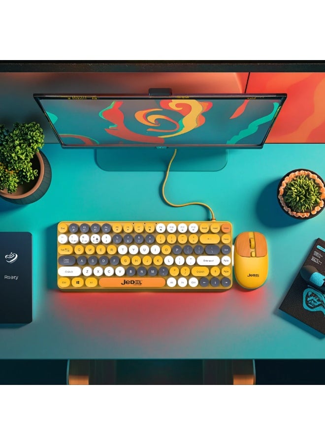 Wireless Keyboard and Mouse WS682 with colorful and attractive design, 84 button modern look, and professional performance, works with dual Bluetooth + 2.4GHz system, supports connection to multiple devices at the same time, requires 2*AAA battery, ideal for computer, laptop, tablet and even mobile
