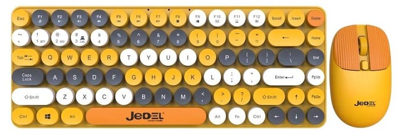 جي ديل لوحة مفاتيح وماوس لاسلكية WS682 بتصميم ملون وجذاب، ومظهر عصري مكون من 84 زرًا وأداء احترافي، تعمل بنظام بلوتوث مزدوج + 2.4 جيجاهرتز، وتدعم الاتصال بأجهزة متعددة في نفس الوقت، وتتطلب بطاريتين AAA، مثالية للكمبيوتر والكمبيوتر المحمول والكمبيوتر اللوحي وحتى الهاتف المحمول - Image 1