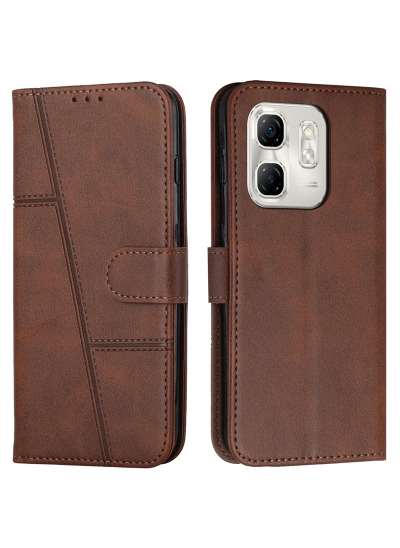 Generic - For Infinix Smart 9 Cover,Protective Infinix Smart 9 Case Premium Leather Wallet Case with Card Holder Kickstand Magnetic Closure Flip Folio Case Cover for Infinix Smart 9,Brown - Image 1
