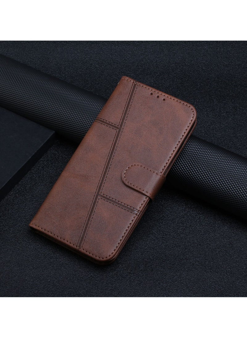 Generic - For Infinix Smart 9 Cover,Protective Infinix Smart 9 Case Premium Leather Wallet Case with Card Holder Kickstand Magnetic Closure Flip Folio Case Cover for Infinix Smart 9,Brown - Image 1