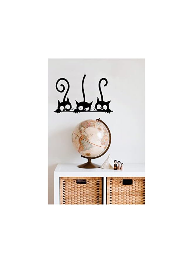 S-TOP Black Cat Wall Sticker Decal, 8''×12' PVC Vinyl Quote Art for Walls - Image 3