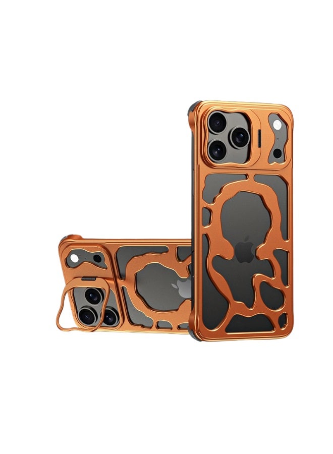 general Suitable for iPhone 17ProMax/17Pro hollow mobile phone case, breathable and heat dissipation metal bracket, magnetic protective cover