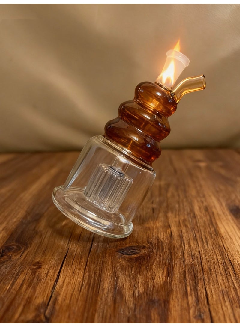 شيانغ مي مصباح زيت زجاجي ممتاز مقاوم للحرارة، زجاجة مزهرية زجاجية مصنوعة من مادة البورسليكات عالية الجودة للاستخدام طويل الأمد، مزهرية زجاجية شفافة (لون عشوائي) - Image 1