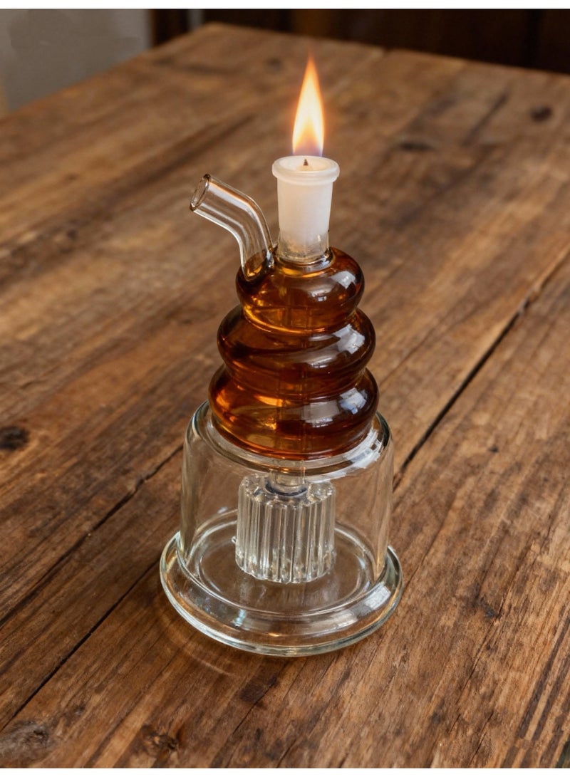 شيانغ مي مصباح زيت زجاجي ممتاز مقاوم للحرارة، زجاجة مزهرية زجاجية مصنوعة من مادة البورسليكات عالية الجودة للاستخدام طويل الأمد، مزهرية زجاجية شفافة (لون عشوائي) - Image 2