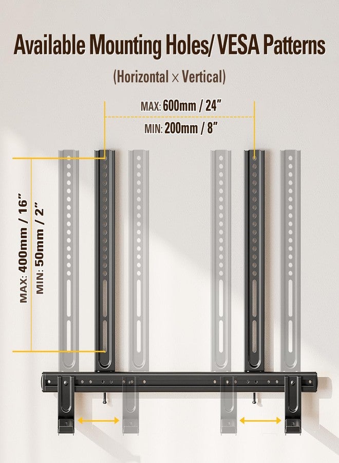 Mounting Dream Soundbar Mount, Heavy Duty Soundbar Wall Mount for Sound Bars with Holes/Without Holes Up to 26.5 LBS, Soundbar Bracket Height Adjust, No-Slip Base Holder Extends 3.44”-6.06”, MD5428 - Image 3
