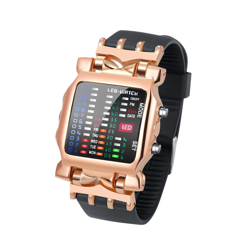 Fashion Waterproof Luminous Timepiece Rose Gold Black Belt