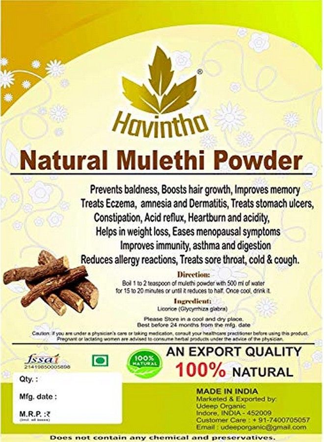 Mulethi (Licorice) Powder For Cough Cold Skin Whitening Hair 227 Grams