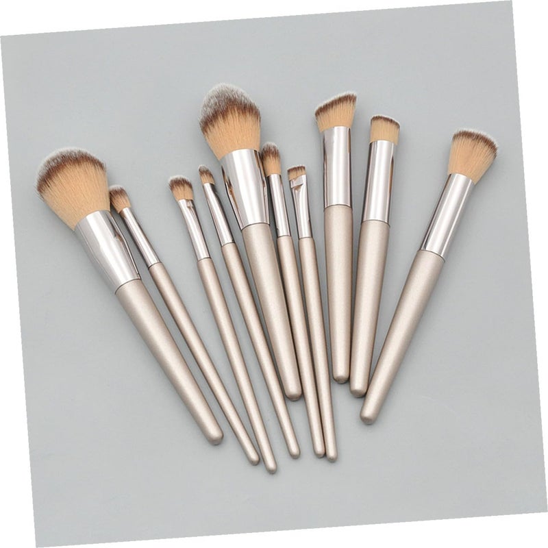 10pcs Cosmetic Brush Set with Cone-shaped Wooden Handles, Professional Makeup Brushes for Face and Eyes, Portable Makeup Tool Kit for Travel and Daily Use - Image 3