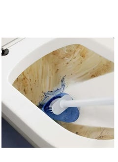 BLUE CORAL Flexible Silicone Toilet Brush with Holder Bathroom Leakproof Soft Toilet Bowl Cleaner Brush Wall Mounted Toilet Cleaning Brush  - Image 5