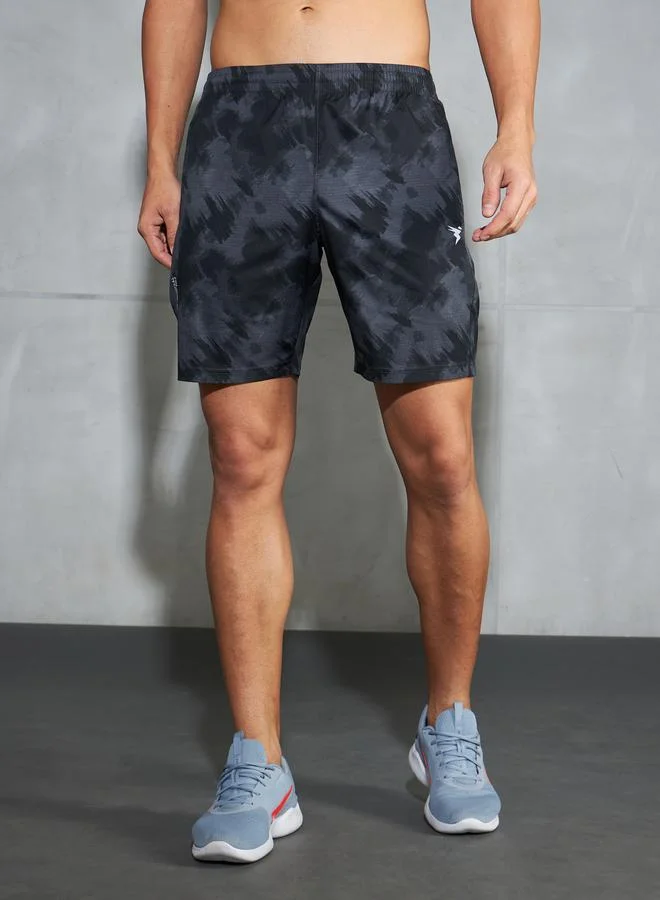 Technosport Technosport Solid 2-Way Stretch Tie-Dye Print Shorts