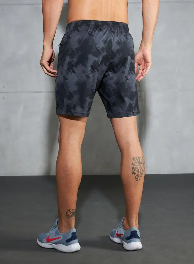 Technosport Technosport Solid 2-Way Stretch Tie-Dye Print Shorts