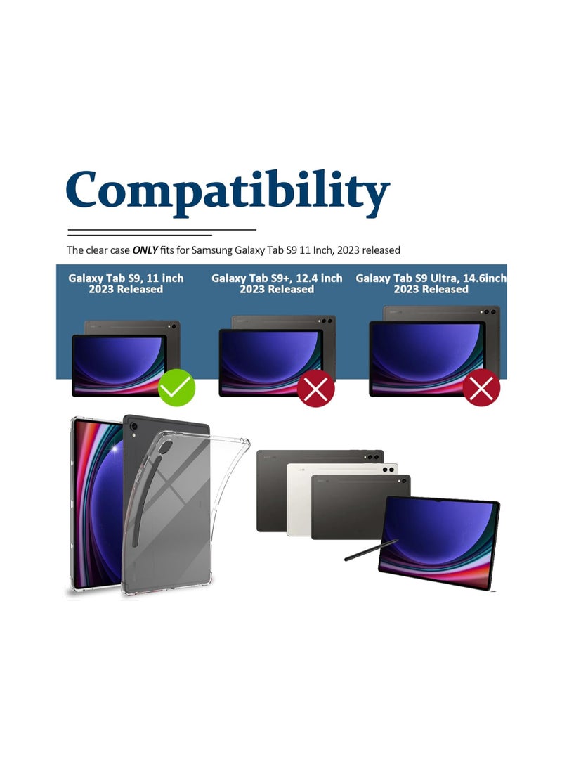 Samsung Galaxy Tab S7 11 Inch 2020 Transparent Case, Shockproof Flexible Air Cushion TPU Gel Rubber Back Cover Skin for Galaxy Tab S7 11 Inch SM-T870 T875 Tablet - Crystal Clear - Image 5
