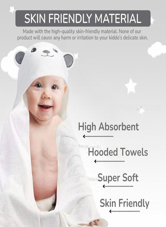 ZIKKU Ultra-Soft Baby Hooded Bath Towel | Cute Animal Design | Super Absorbent | Newborn to Toddler | Quick Dry & Gentle on Skin (White Teddy) - Image 3