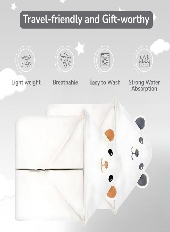 ZIKKU Ultra-Soft Baby Hooded Bath Towel | Cute Animal Design | Super Absorbent | Newborn to Toddler | Quick Dry & Gentle on Skin (White Teddy) - Image 4