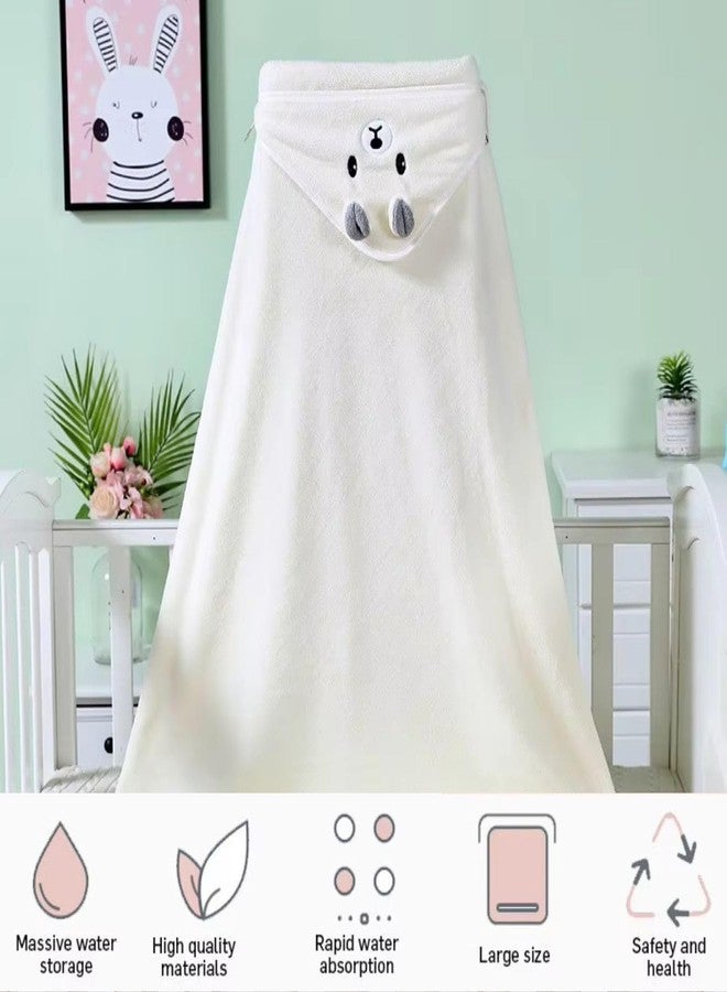 ZIKKU Ultra-Soft Baby Hooded Bath Towel | Cute Animal Design | Super Absorbent | Newborn to Toddler | Quick Dry & Gentle on Skin (White Teddy) - Image 2