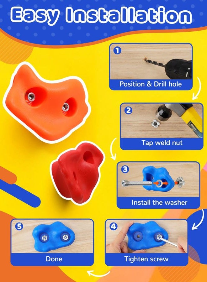 Trymaker Rock Climbing Holds, 30PCS Climbing Wall for Kids, Climbing Set for Adult Indoor and Outdoor(Small Size) - Image 3
