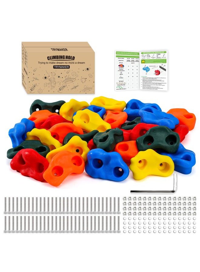 Trymaker Rock Climbing Holds, 30PCS Climbing Wall for Kids, Climbing Set for Adult Indoor and Outdoor(Small Size) - Image 1