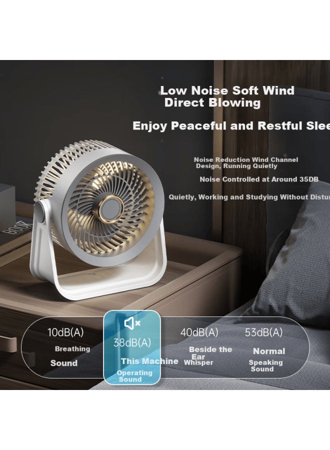 Kumeng Desktop Fan, Quiet Office Mini Usb Fan, Student Dormitory Bed Air Circulator, Long Battery Life Rechargeable Fa - Image 4