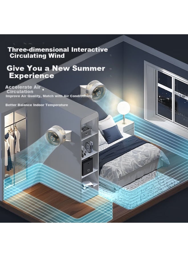Kumeng Desktop Fan, Quiet Office Mini Usb Fan, Student Dormitory Bed Air Circulator, Long Battery Life Rechargeable Fa - Image 2