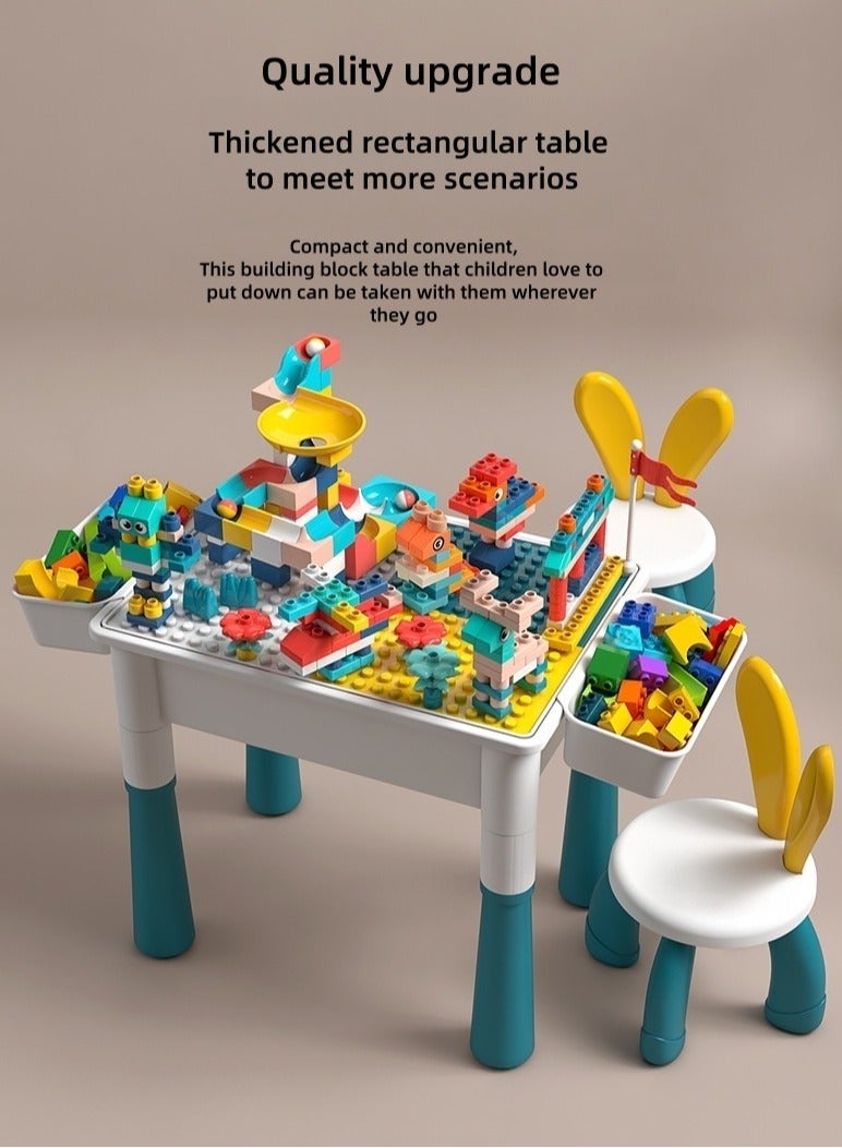 Children's activity table, toddler table and chair set, 361 building blocks, all-in-one children's game table, water table, sand table, suitable for boys and girls 3 4 5 6 years old (40*30cm)  - Image 3