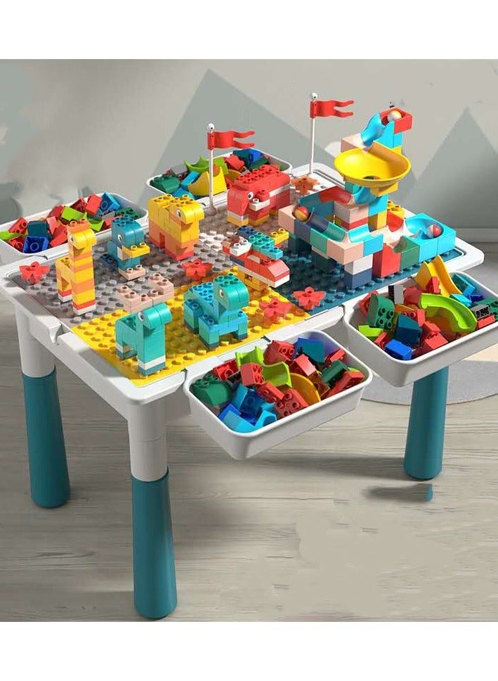 Children's activity table toddler table and chair set building blocks integrated children's game table water table sand table suitable for boys and girls 3 4 5 6 years old (40*30cm) - Image 1